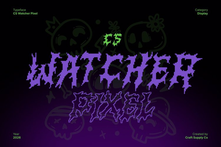 Preview of CS Watcher Pixel Font