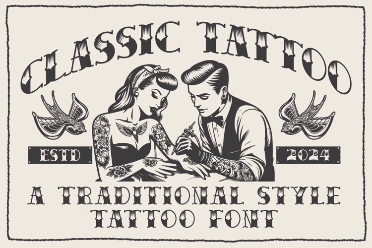 Classic Tattoo Serif Font