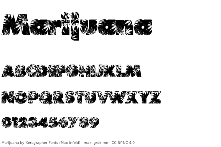 Preview of Marijuana Font