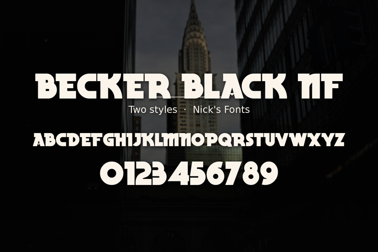 Preview of Becker Black NF Font