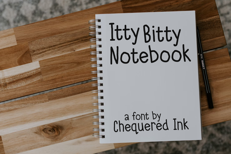 Itty Bitty Notebook Font