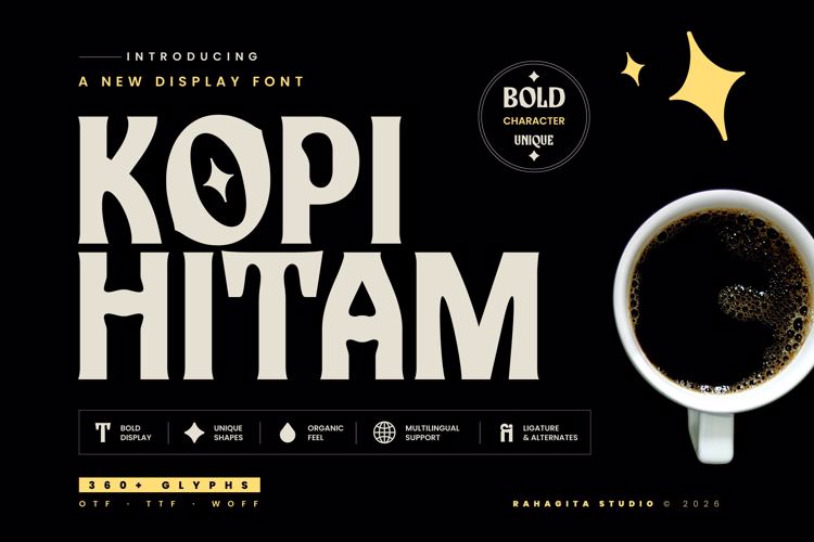 Preview of Kopi Hitam Font