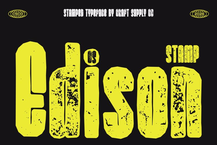 Preview of CS Edison Stamp Font