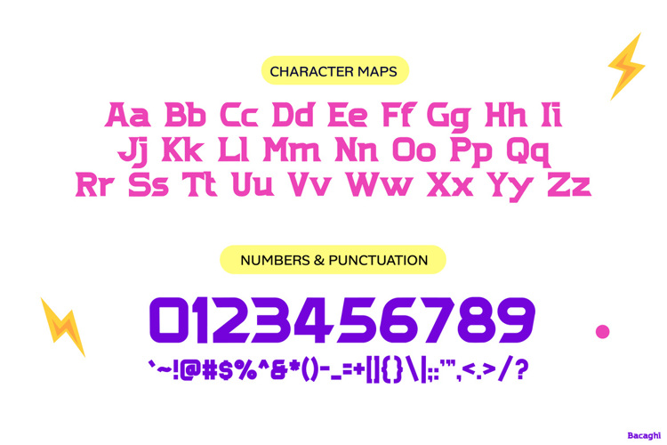 Preview of Bacaghi Font