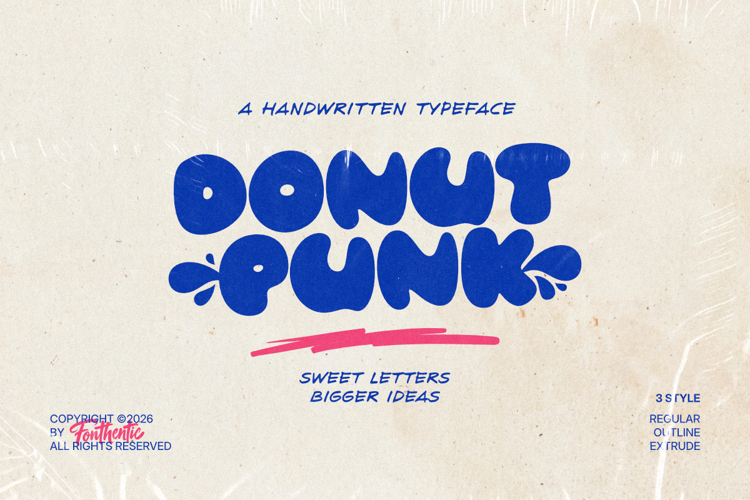 Preview of Donut Punk Font