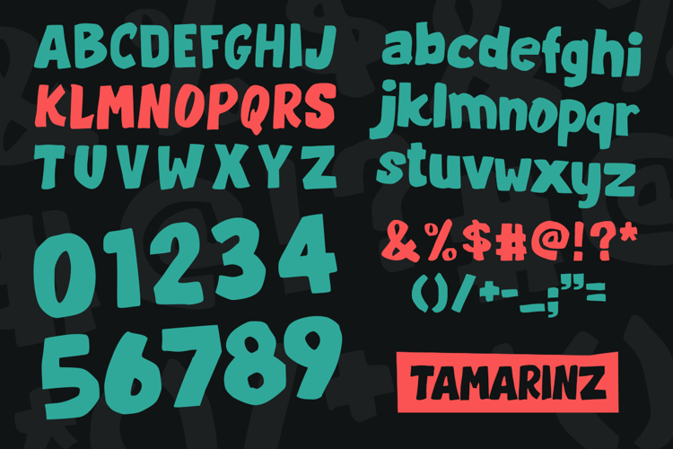 Preview of Tamarinz Font