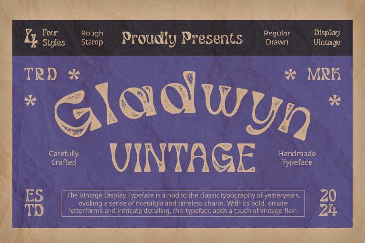Gladwyn Vintage Stamp Font