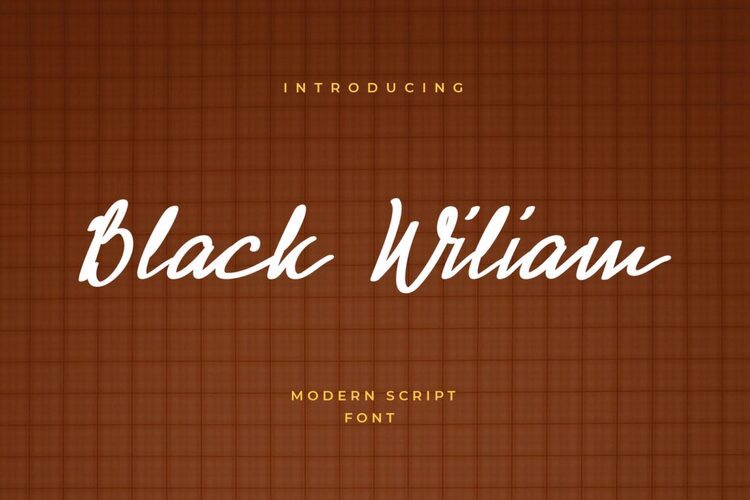 Preview of Black Wiliam Stylish Lettering Font