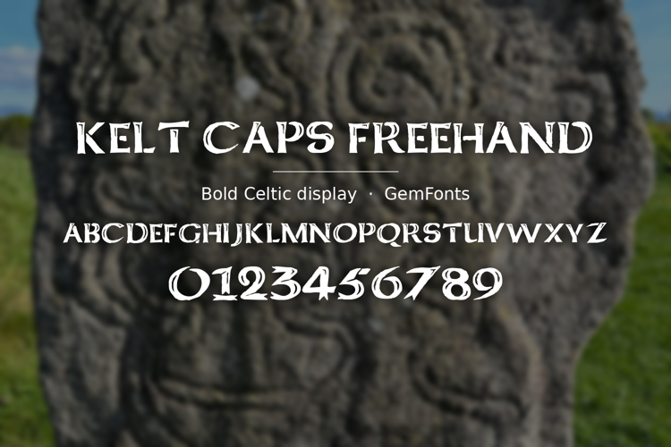 Preview of Kelt Caps Freehand Font