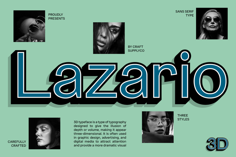 Lazario 3D Font