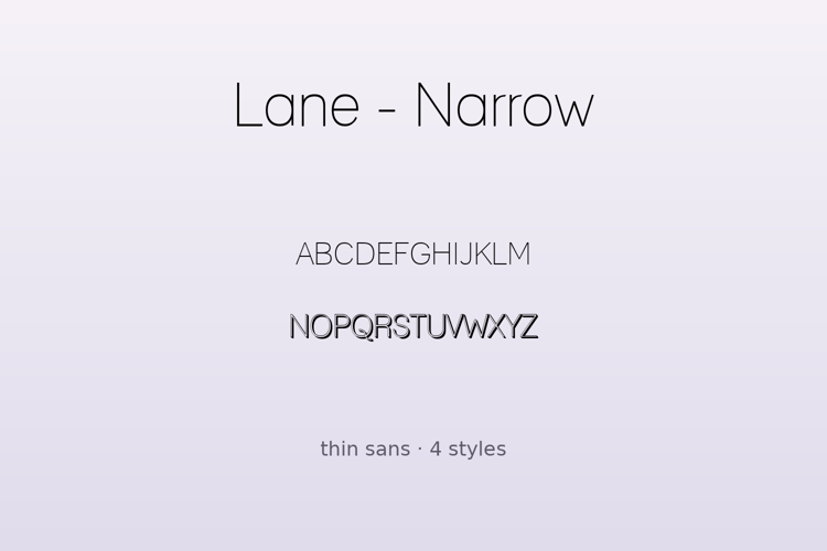 Preview of Lane - Narrow Font