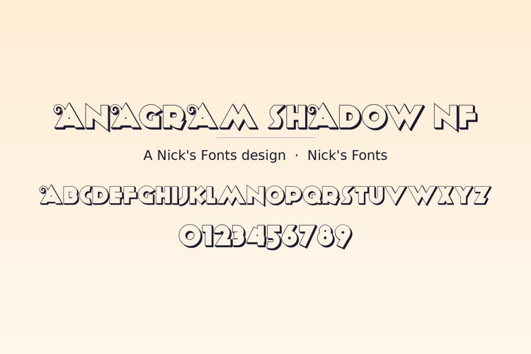 Preview of Anagram Shadow NF Font