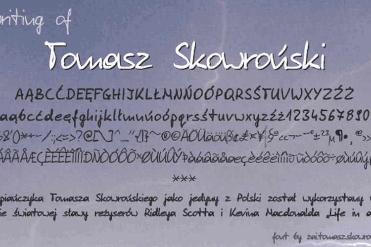 Tomasz Skowroński Font