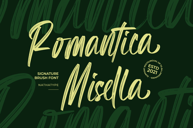 Preview of Romantica Misella Font