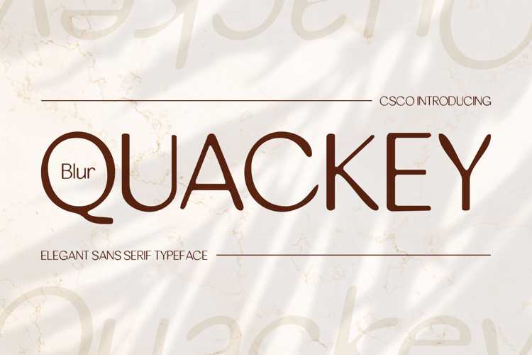 Preview of Quackey Blur Font