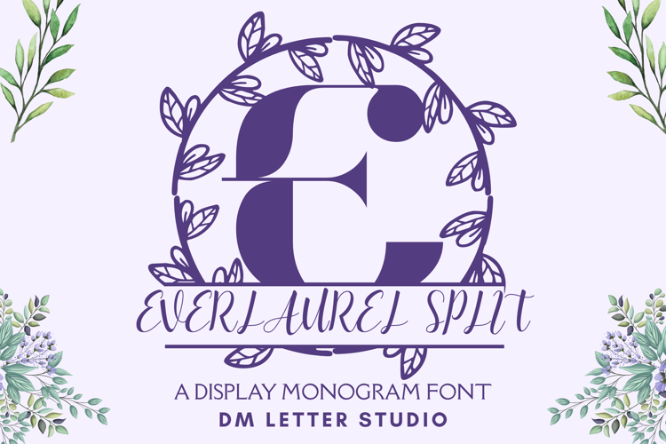 Preview of Everlaurel Split Monogram Font