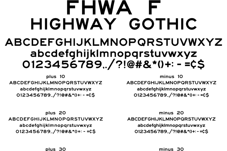 Highway Gothic FHWA Series F 2025 Font