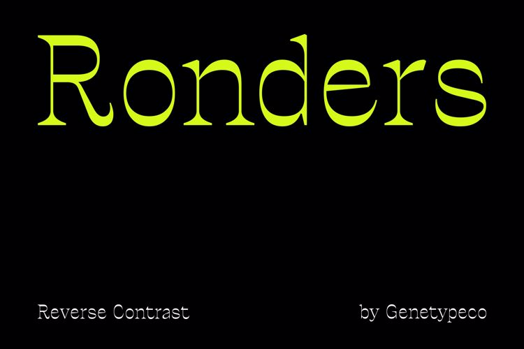 Preview of Ronders Reverse Contrast Font