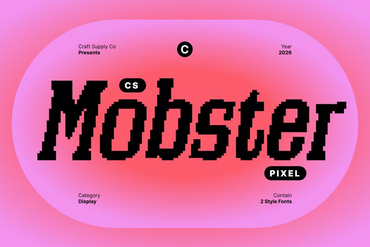 Preview of CS Mobster Pixel Font