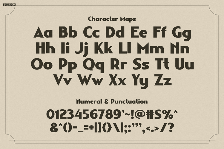 Preview of TERDECO Font