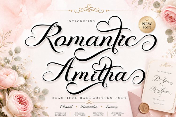 Preview of Romantic Amitha Font