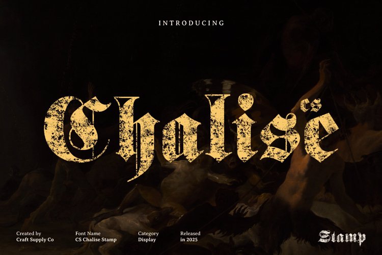 Preview of CS Chalise Stamp Font
