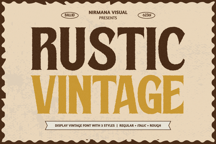 Preview of Rustic Vintage Rough Font