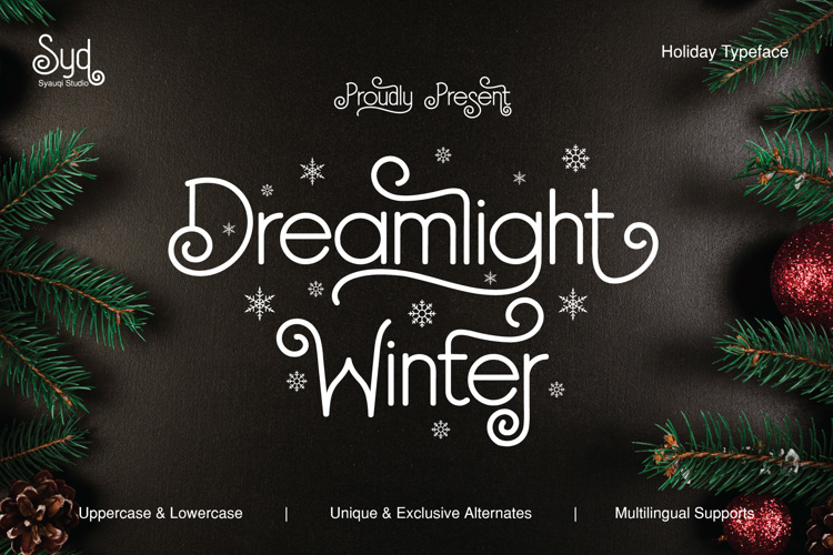 Preview of Dreamlight Winter Font