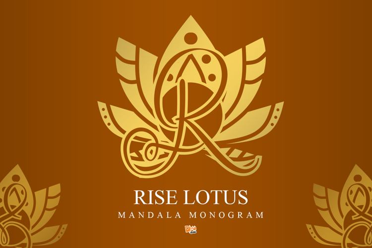 Rise Lotus Mandala Monogram Font