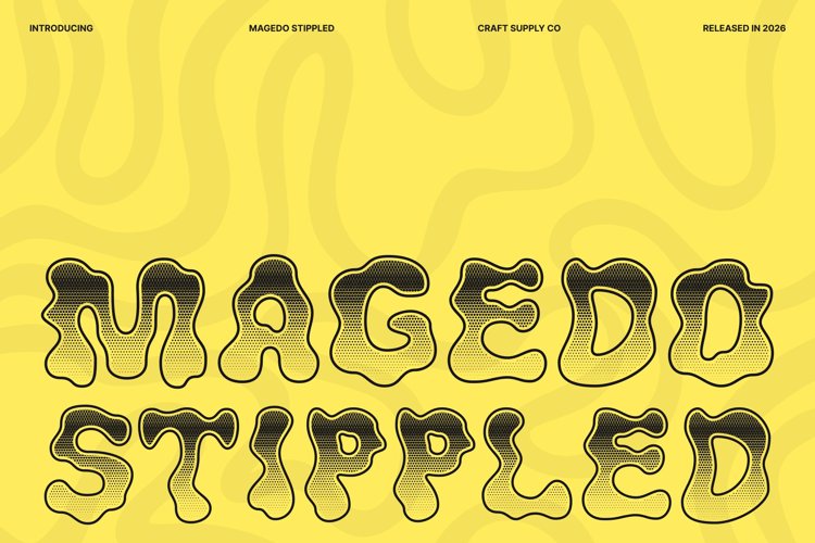 Preview of Magedo Stippled Font