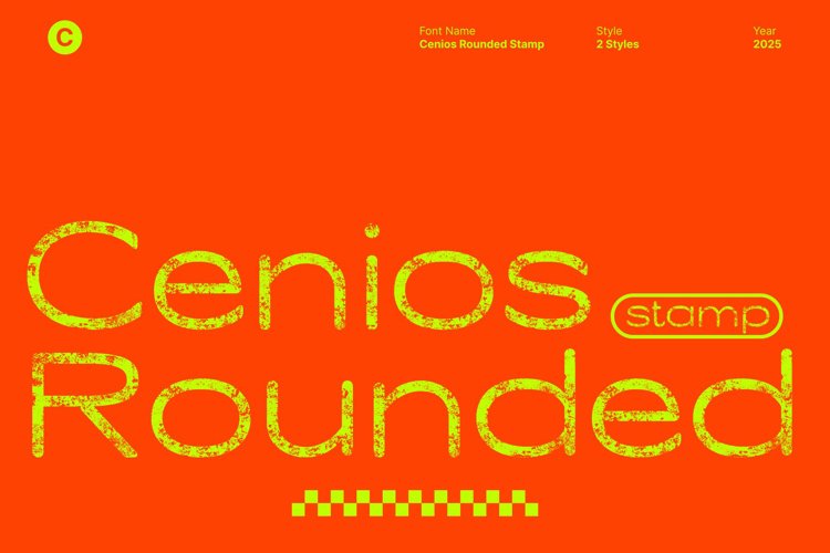 Preview of Cenios Rounded Stamp Font