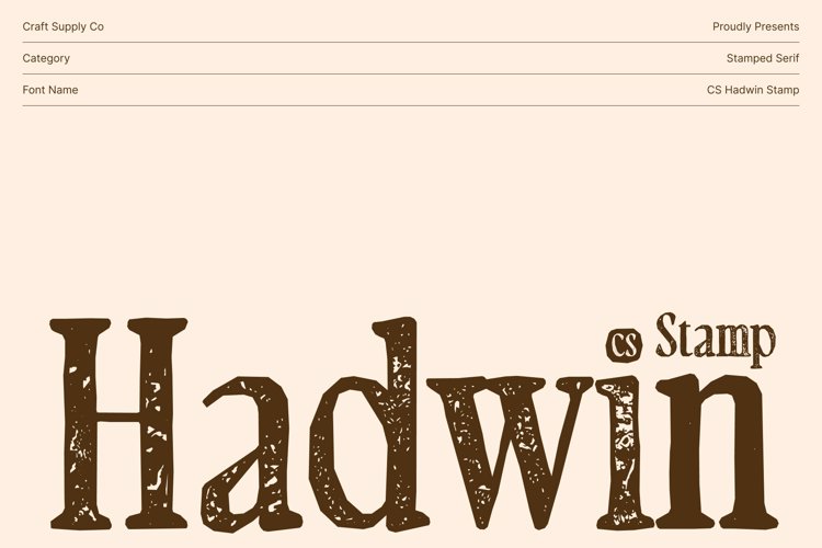 Preview of CS Hadwin Stamp Font