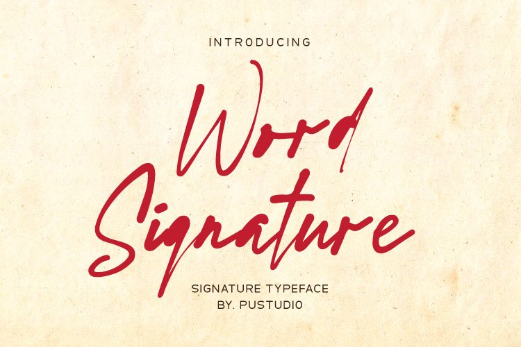 Word Signature Font