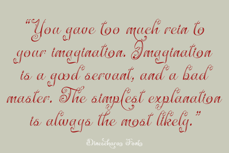 Preview of Dineschara Font