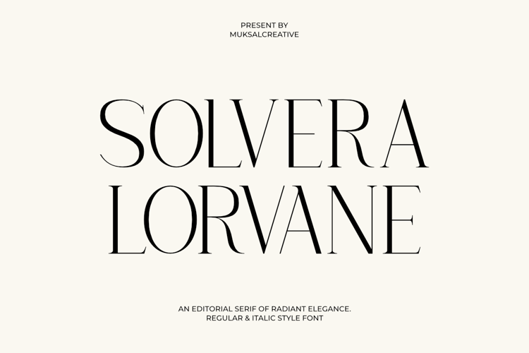 Preview of Solvera Lorvane Font