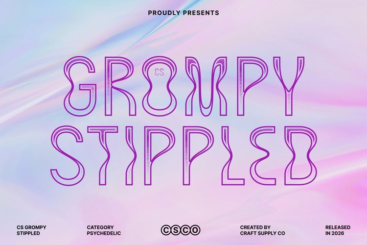 Preview of CS Grompy Stippled Font