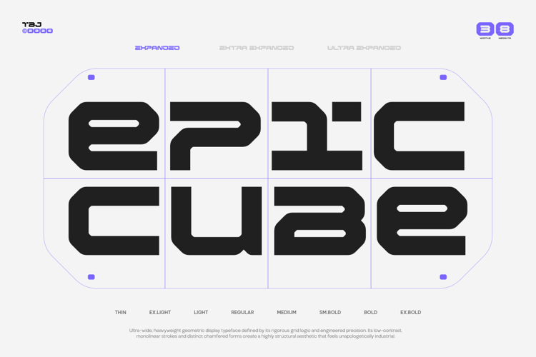 Preview of TBJ Epic Cube Font