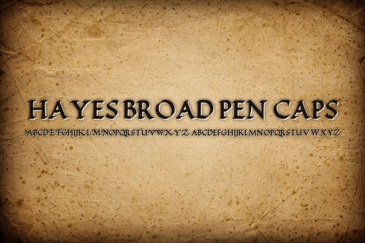 Preview of Hayes Broad Pen Caps Font