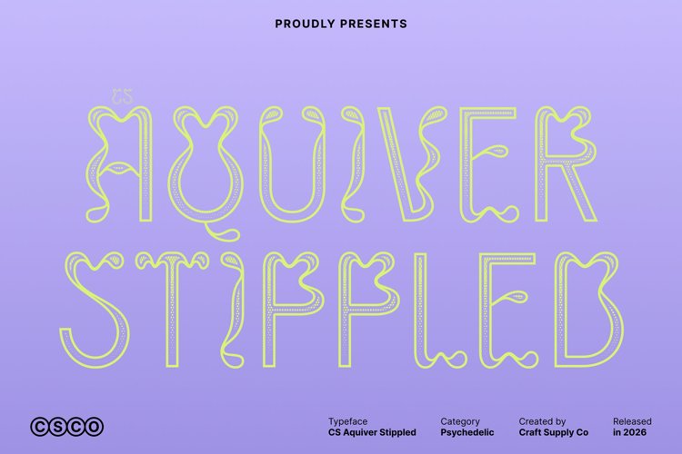 Preview of CS Aquiver Stippled Font