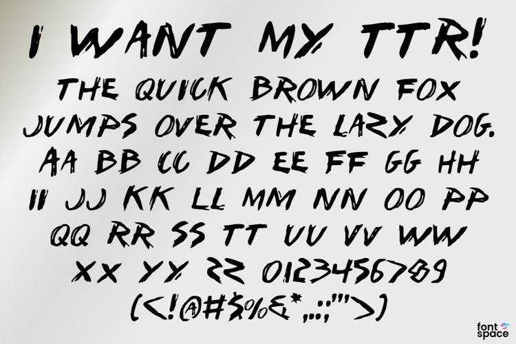 I Want My TTR ! Font