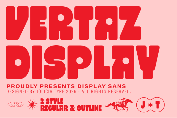 Preview of Vertaz Display Regular Font