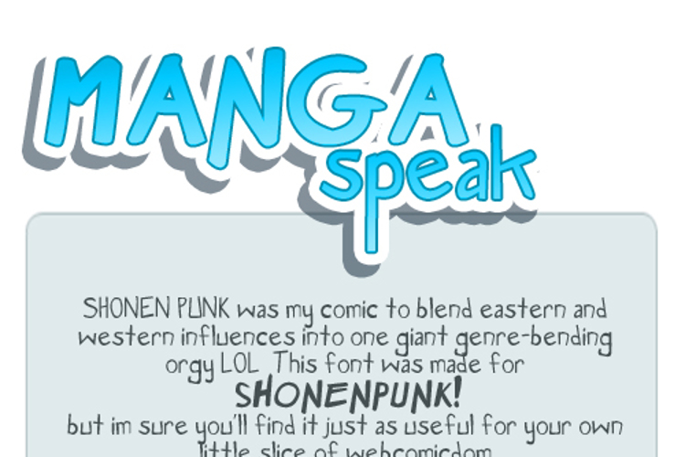 Manga Speak Font