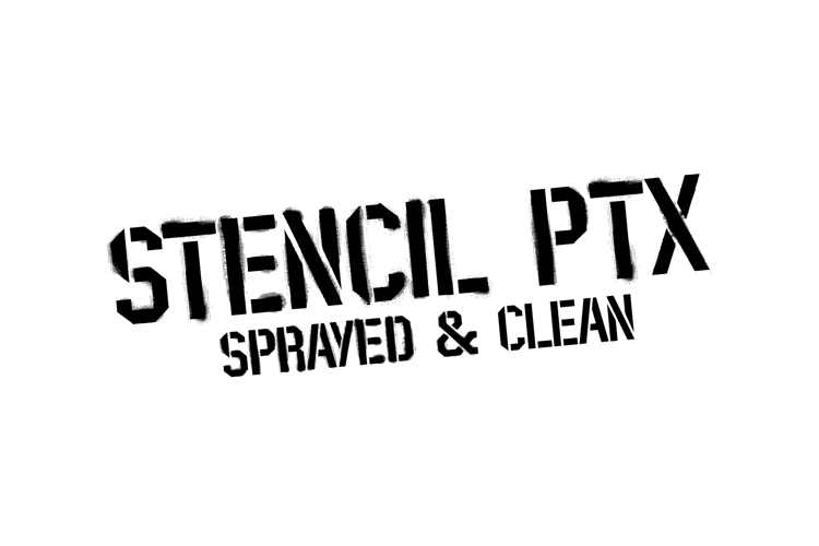 Preview of Stencil PTx Sprayed Font