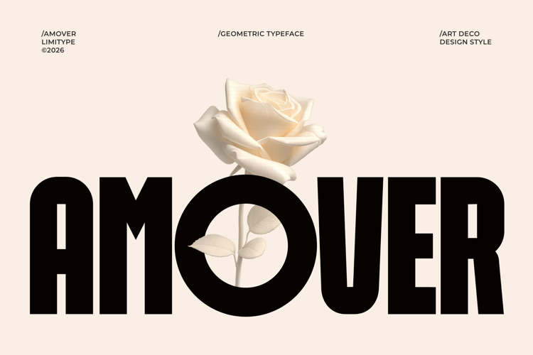 Preview of Amover - Bold Geometric Font
