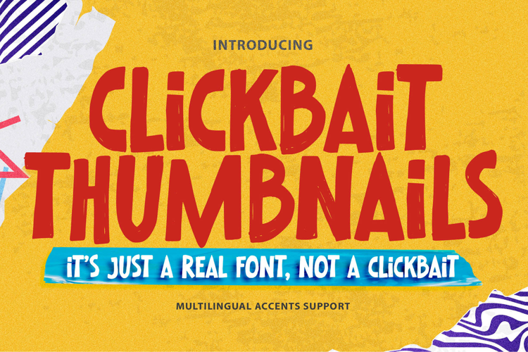 Preview of Clickba It Thumbnails Font