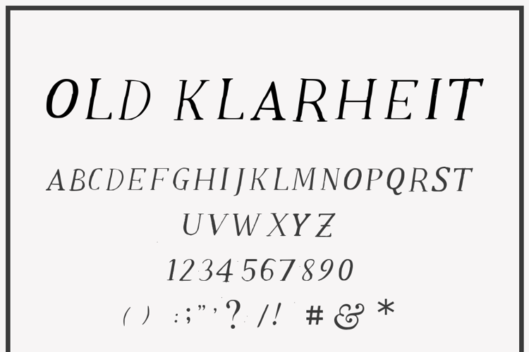 Old Klarheit Font