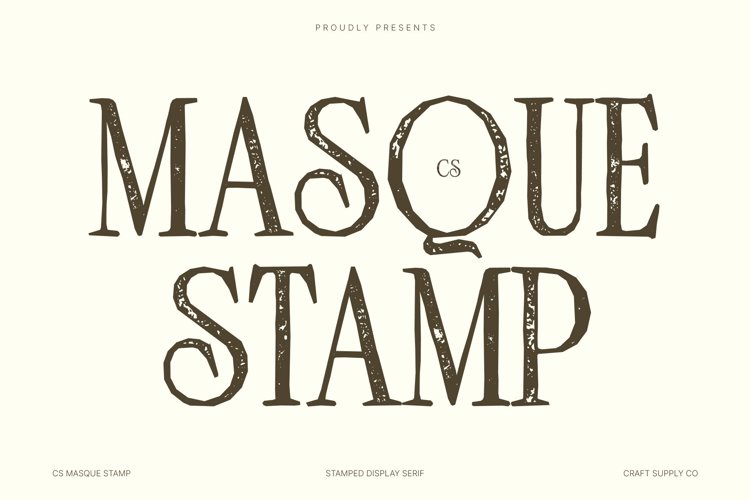 Preview of CS Masque Stamp Font
