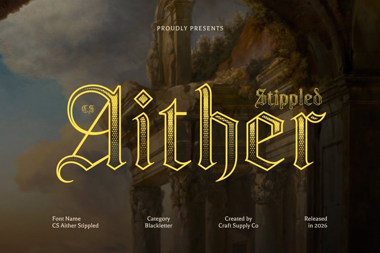 Preview of CS Aither Stippled Font