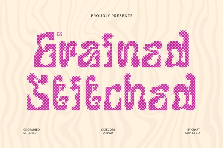 Preview of CS Grained Stitched Font