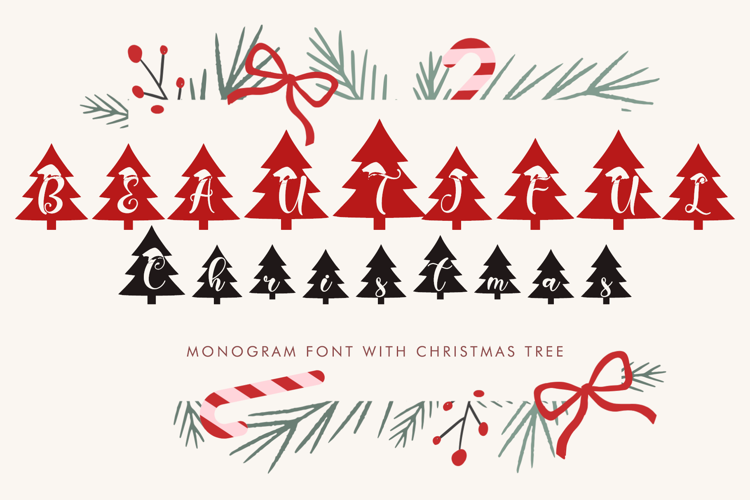 Preview of Beautiful Christmas Tree Font